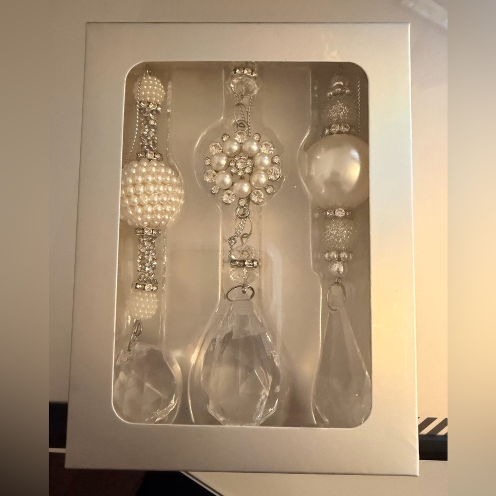 Rachel Zoe Pearl and Crystal Ornament Set